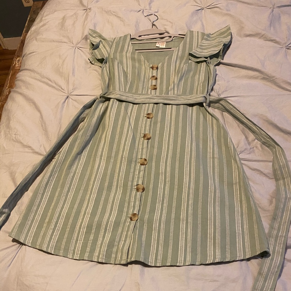 Green Linen Dress